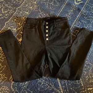 J Brand High Rise black jeans button fly